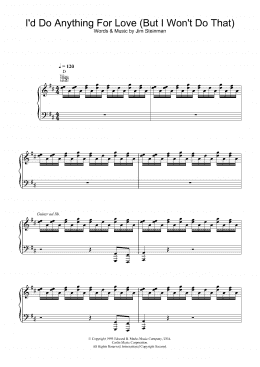 page one of I'd Do Anything For Love (But I Won't Do That) (Piano, Vocal & Guitar Chords)