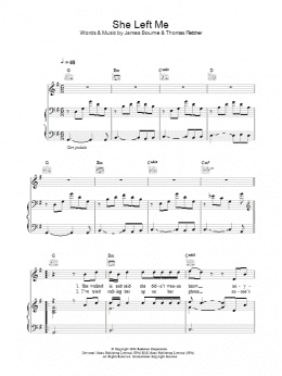 page one of She Left Me (Piano, Vocal & Guitar Chords)