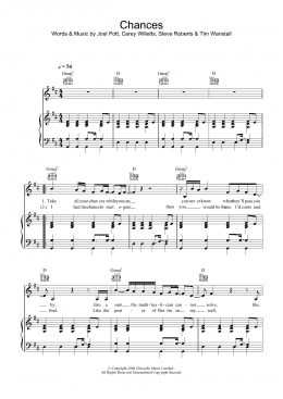 page one of Chances (Piano, Vocal & Guitar Chords)