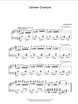 page one of Overture from Carmen (Piano Solo)