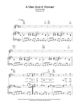 page one of A Man And A Woman (Piano, Vocal & Guitar Chords)