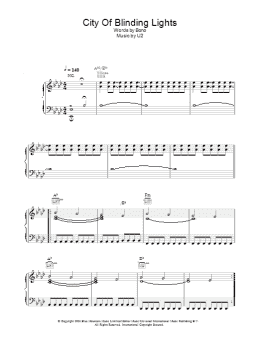 page one of City Of Blinding Lights (Piano, Vocal & Guitar Chords)