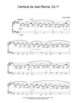 page one of Cantique de Jean Racine, Op.11 (Piano Solo)