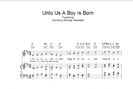 page one of Unto Us A Boy Is Born (Piano, Vocal & Guitar Chords)