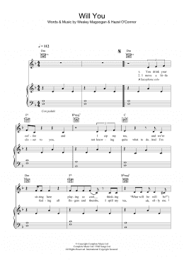 page one of Will You (Piano, Vocal & Guitar Chords)