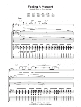 page one of Feeling A Moment (Guitar Tab)