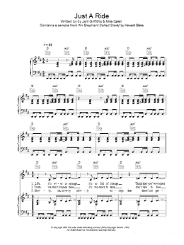 page one of Just A Ride (Piano, Vocal & Guitar Chords)