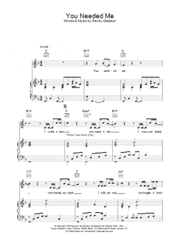 page one of You Needed Me (Piano, Vocal & Guitar Chords)