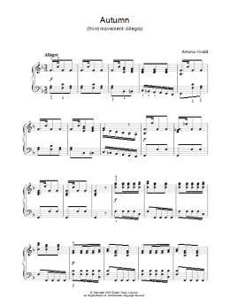 page one of Autumn (third movement: Allegro) (Piano Solo)