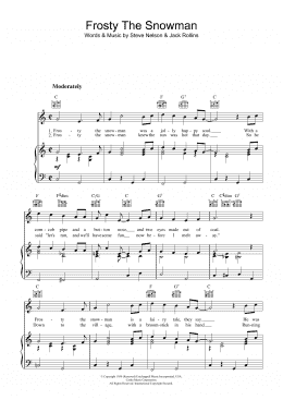 page one of Frosty The Snowman (Piano, Vocal & Guitar Chords (Right-Hand Melody))