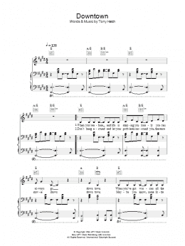 page one of Downtown (Piano, Vocal & Guitar Chords)