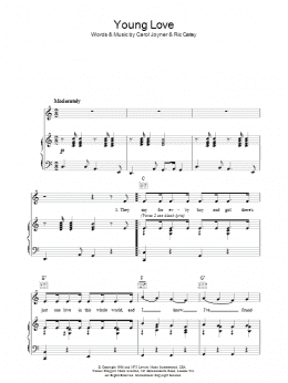 page one of Young Love (Piano, Vocal & Guitar Chords)