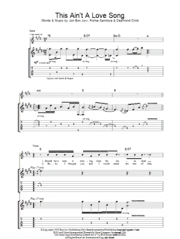page one of This Ain't A Love Song (Guitar Tab)