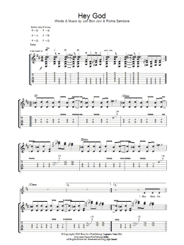 page one of Hey God (Guitar Tab)