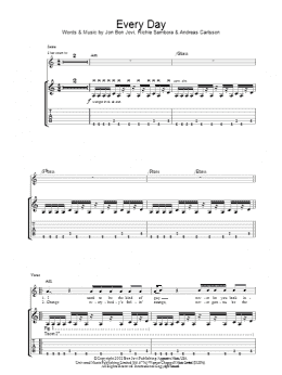page one of Everyday (Guitar Tab)