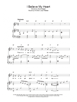 page one of I Believe My Heart (from The Woman In White) (Piano, Vocal & Guitar Chords)