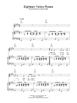 page one of Eighteen Yellow Roses (Piano, Vocal & Guitar Chords)