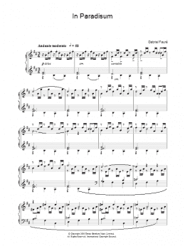 page one of In Paradisum from 'Requiem' (Piano Solo)