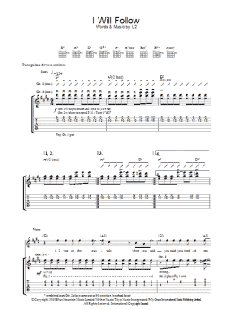 page one of I Will Follow (Guitar Tab)