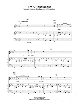 page one of I'm A Roustabout (Piano, Vocal & Guitar Chords)