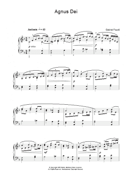 page one of Agnus Dei (from 'Requiem') (Piano Solo)
