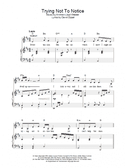 page one of Trying Not To Notice (Piano, Vocal & Guitar Chords)