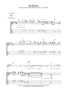 page one of Sit Down (Guitar Tab)