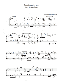 page one of Requiem Aeternam (from 'Requiem') (Piano Solo)