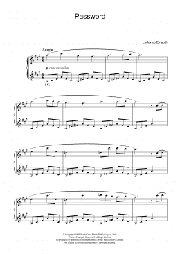 page one of Password (Piano Solo)