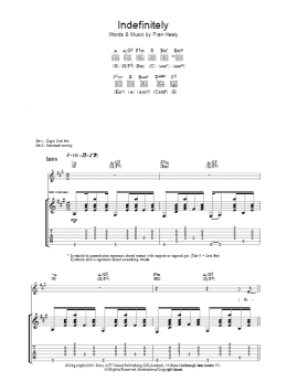 page one of Indefinitely (Guitar Tab)
