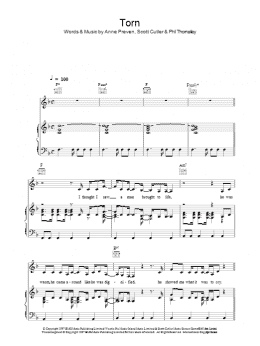 page one of Torn (Piano, Vocal & Guitar Chords)