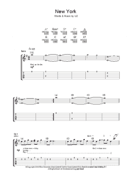 page one of New York (Guitar Tab)