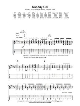 page one of Nobody Girl (Guitar Tab)