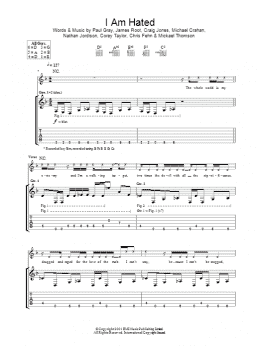 page one of I Am Hated (Guitar Tab)