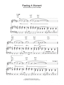 page one of Feeling A Moment (Piano, Vocal & Guitar Chords)