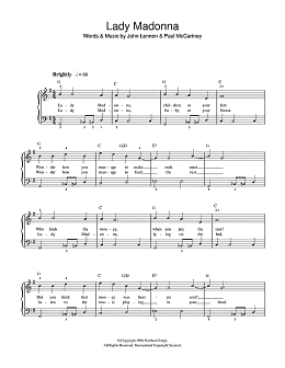page one of Lady Madonna (Beginner Piano)