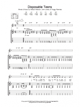 page one of Disposable Teens (Guitar Tab)