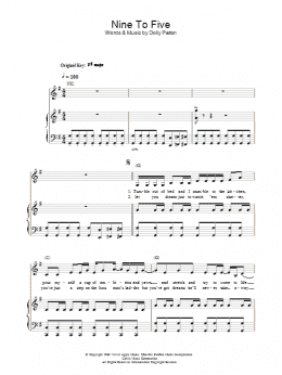 page one of Nine To Five (Piano, Vocal & Guitar Chords)