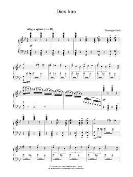 page one of Dies Irae From 'Requiem' (Piano Solo)