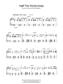 page one of Half The World Away (theme from The Royle Family) (Piano Solo)