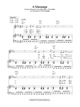 page one of A Message (Piano, Vocal & Guitar Chords)