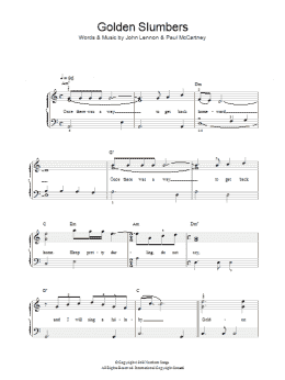page one of Golden Slumbers (Easy Piano)