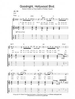 page one of Goodnight, Hollywood Blvd (Guitar Tab)