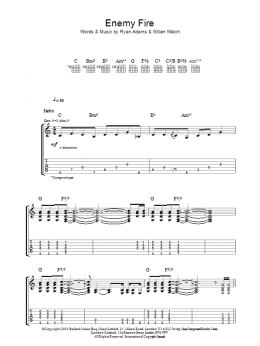 page one of Enemy Fire (Guitar Tab)