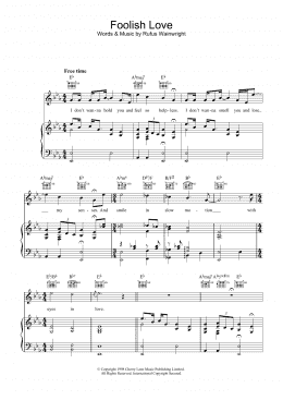 page one of Foolish Love (Piano, Vocal & Guitar Chords)