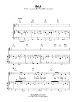 page one of Brick (Piano, Vocal & Guitar Chords)