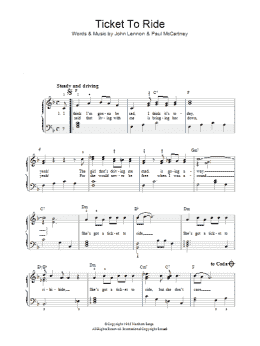 page one of Ticket To Ride (Piano, Vocal & Guitar Chords)