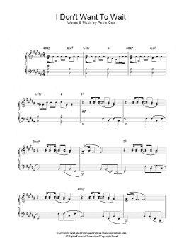 page one of I Don't Want To Wait (theme from Dawson's Creek) (Piano Solo)