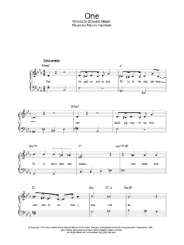 page one of One (from A Chorus Line) (Piano, Vocal & Guitar Chords)