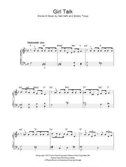 page one of Girl Talk (Easy Piano)
